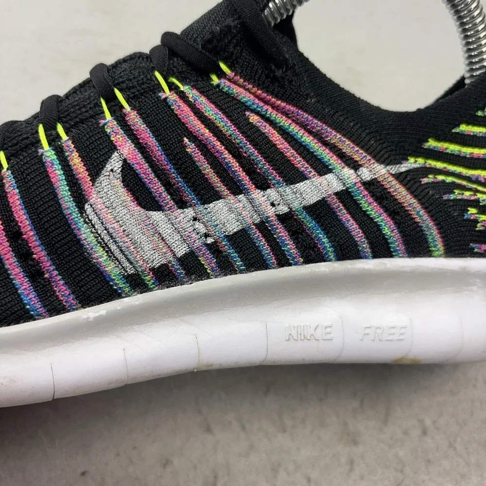 Nike Free RN Flyknit Shoes Womens Size 7.5 Black Running Sneakers Cushioned